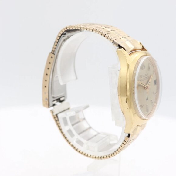 Vintage 1976 Bulova Accutron Date Men's Tuning Fork Wristwatch USA Gold Tone - Picture 5 of 5